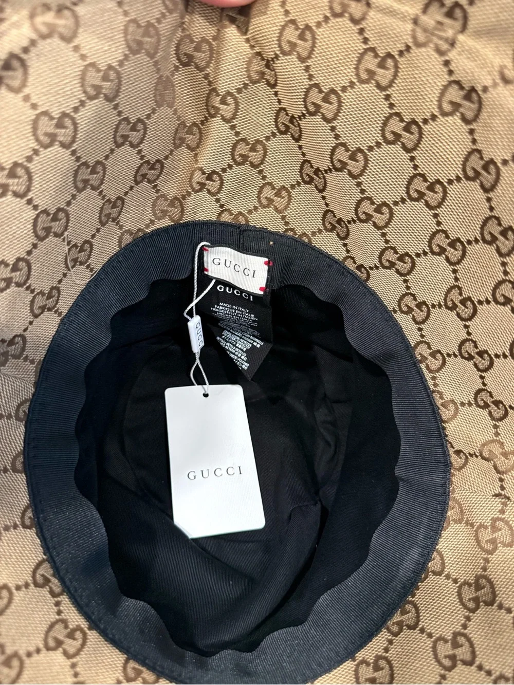 Gucci Brown GG Monogram Wide-Brim Bucket Hat - Picture 15 of 17